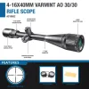 4-16x40 AO, Varmint, Black Matte, 30/30