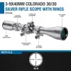 3-9X40, 30/30, Silver Riflescope W/Rings